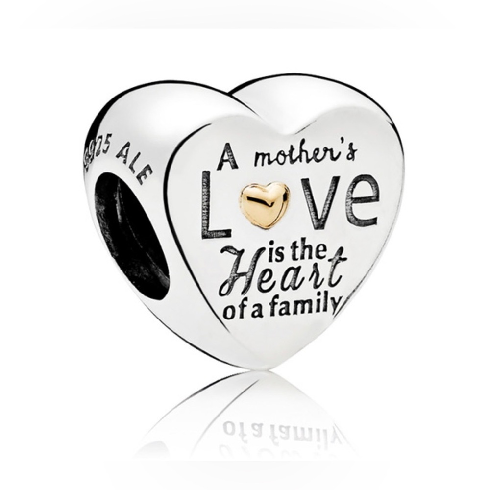 Authentic Pandora Retired ‘Heart of the Family’ Two-Tone 14K & S925Ale Charm